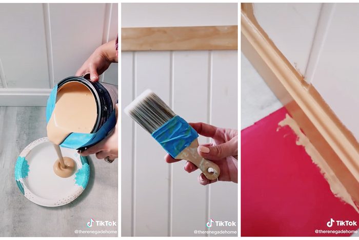 Collage Of Tiktok Showing Three Different Painting Hacks