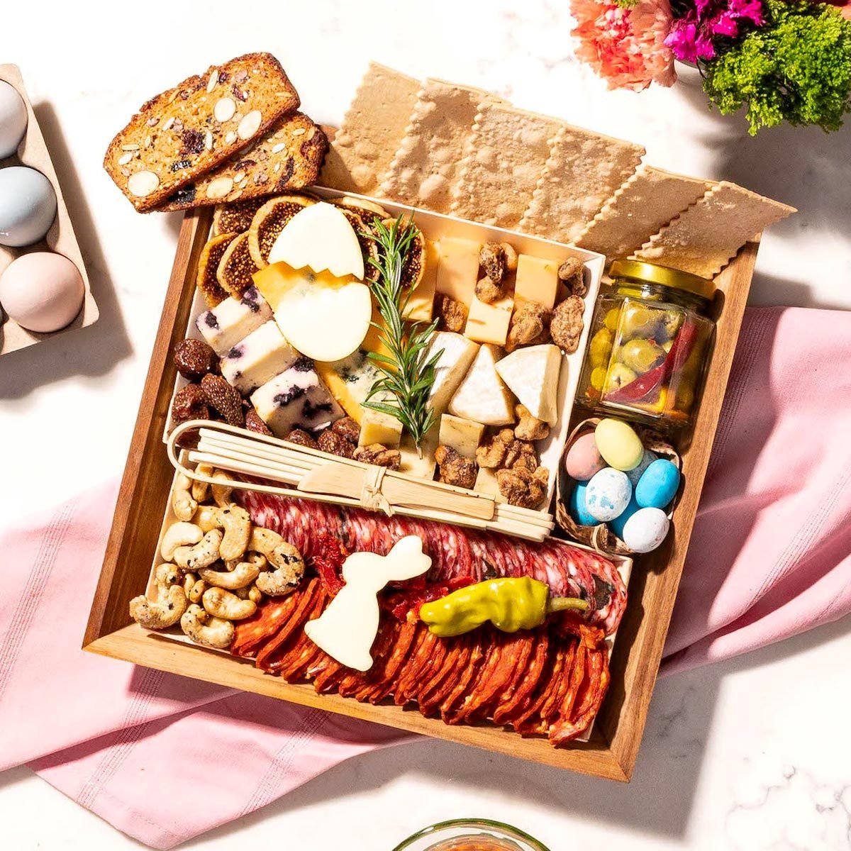 Easter Treat Cheese Charcuterie Board 