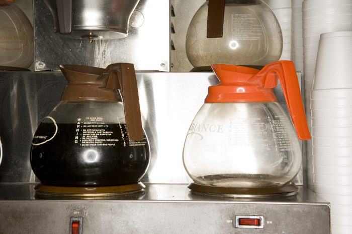 Coffee Pots On Brewing Machine, Close Up