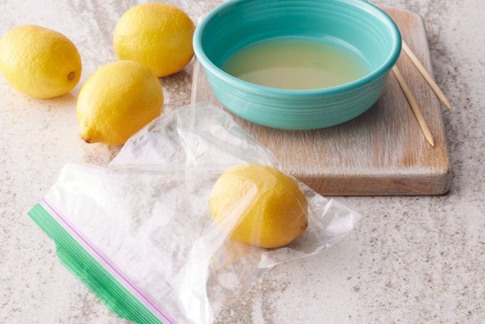 lemon in a plastic bag
