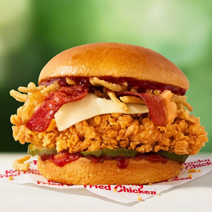 KFC is introducing the new Ultimate BBQ Fried Chicken Sandwich at participating KFC restaurants nationwide. Serving BBQ in every bite, the new BBQ fried chicken sandwich features an Extra Crispy 100 percent white meat filet topped with hickory smoked bacon, KFC’s signature honey BBQ sauce, crispy fried onions, melted cheese and pickles, all on a premium brioche bun.