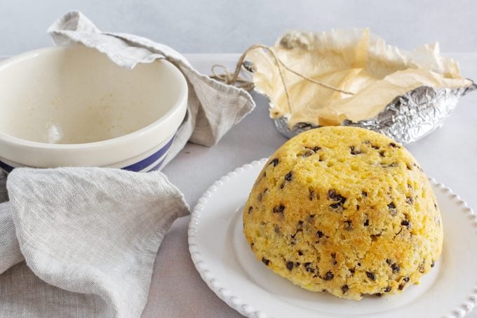 Spotted Dick unmolded