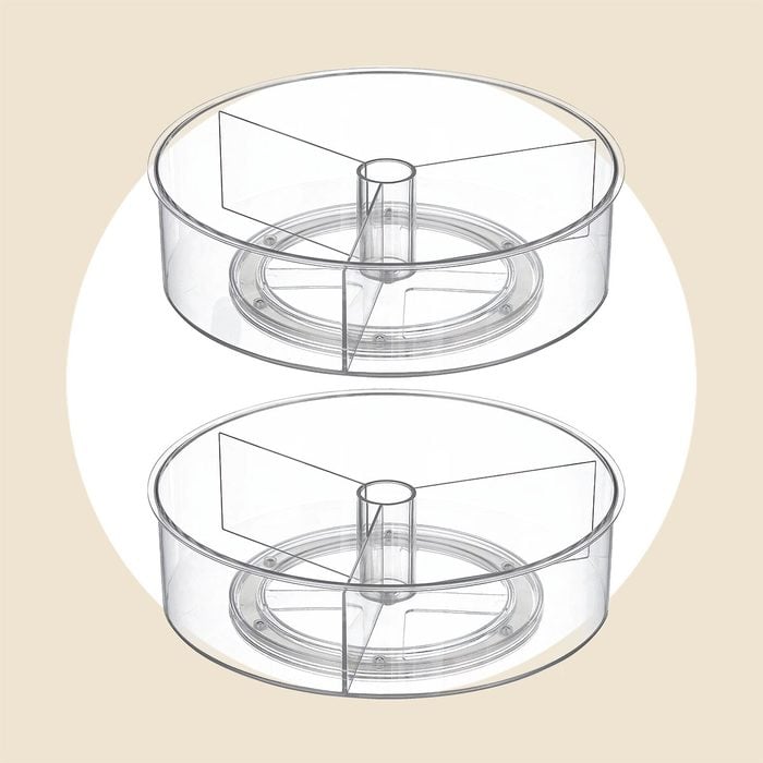 mDesign Lazy Susan Turntable with Dividers