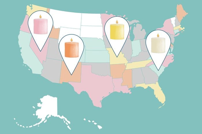 Most Popular Candle Scent Map of US