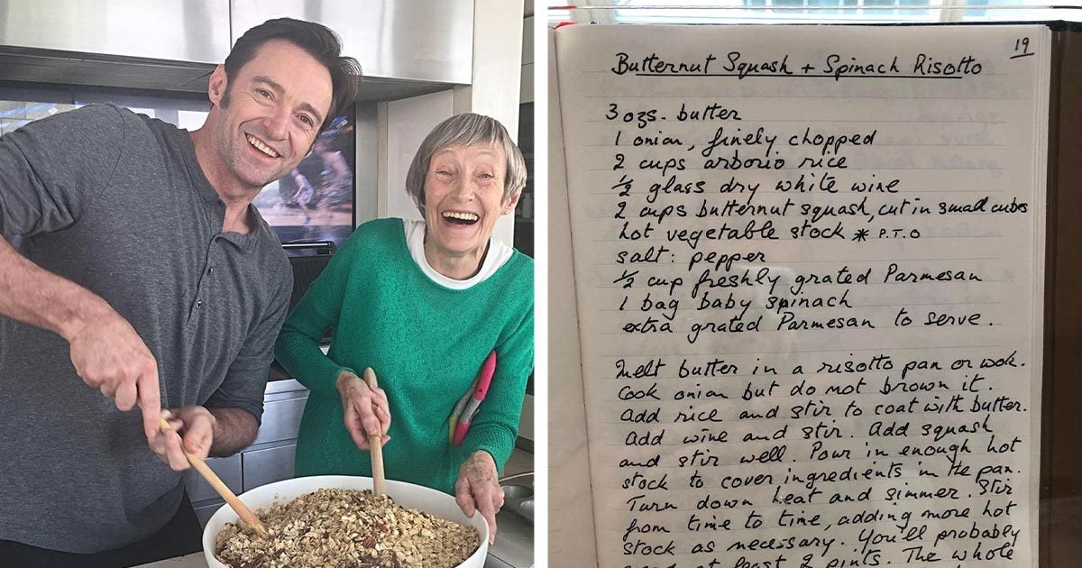 Hugh Jackman Is Making His Way Through the Handwritten Recipe Book His Mother Gifted to Him—and It's the Sweetest Thing Ever