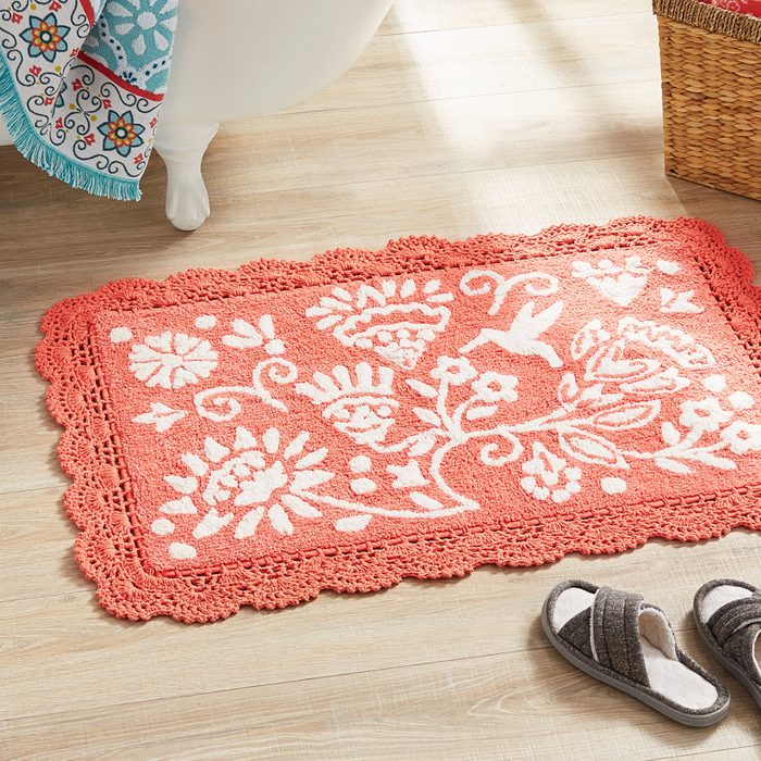 The Pioneer Woman Mazie Two Color Floral Crochet Bath Rug