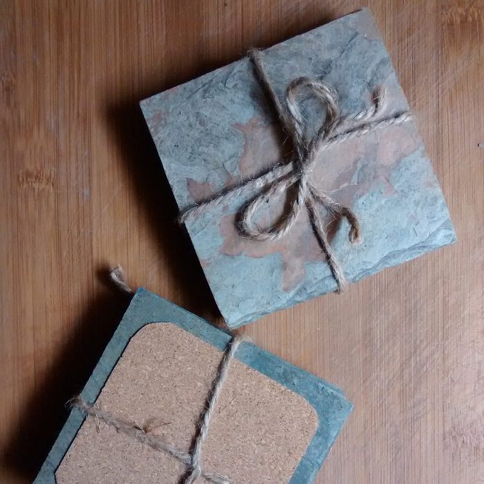 4 Handcrafted Upcycled Roofing Slate Coasters Ecomm Via Etsy.com