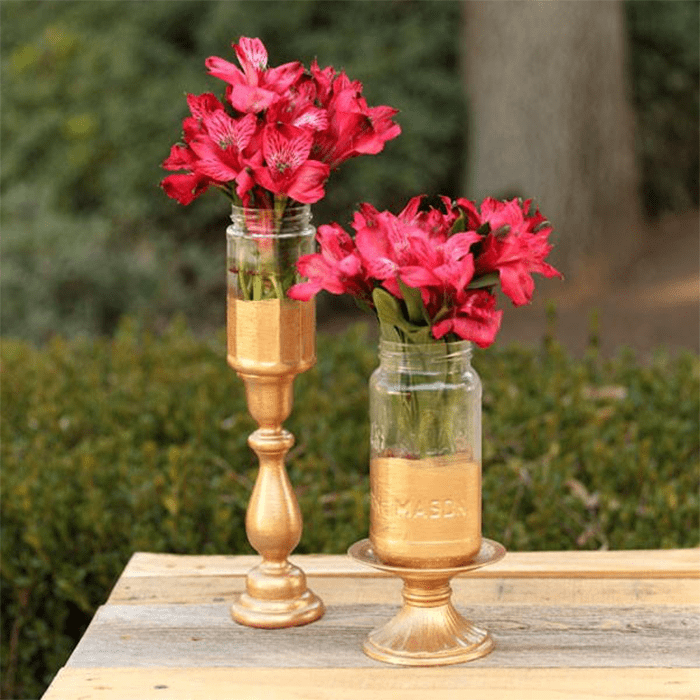 Gold Diy Mason Jar Flower Vase Ecomm Via Favecrafts