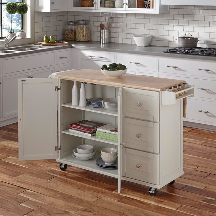 Kuhnhenn+53.5'+wide+rolling+kitchen+cart+with+solid+wood+top Ecomm Via Wayfair.com