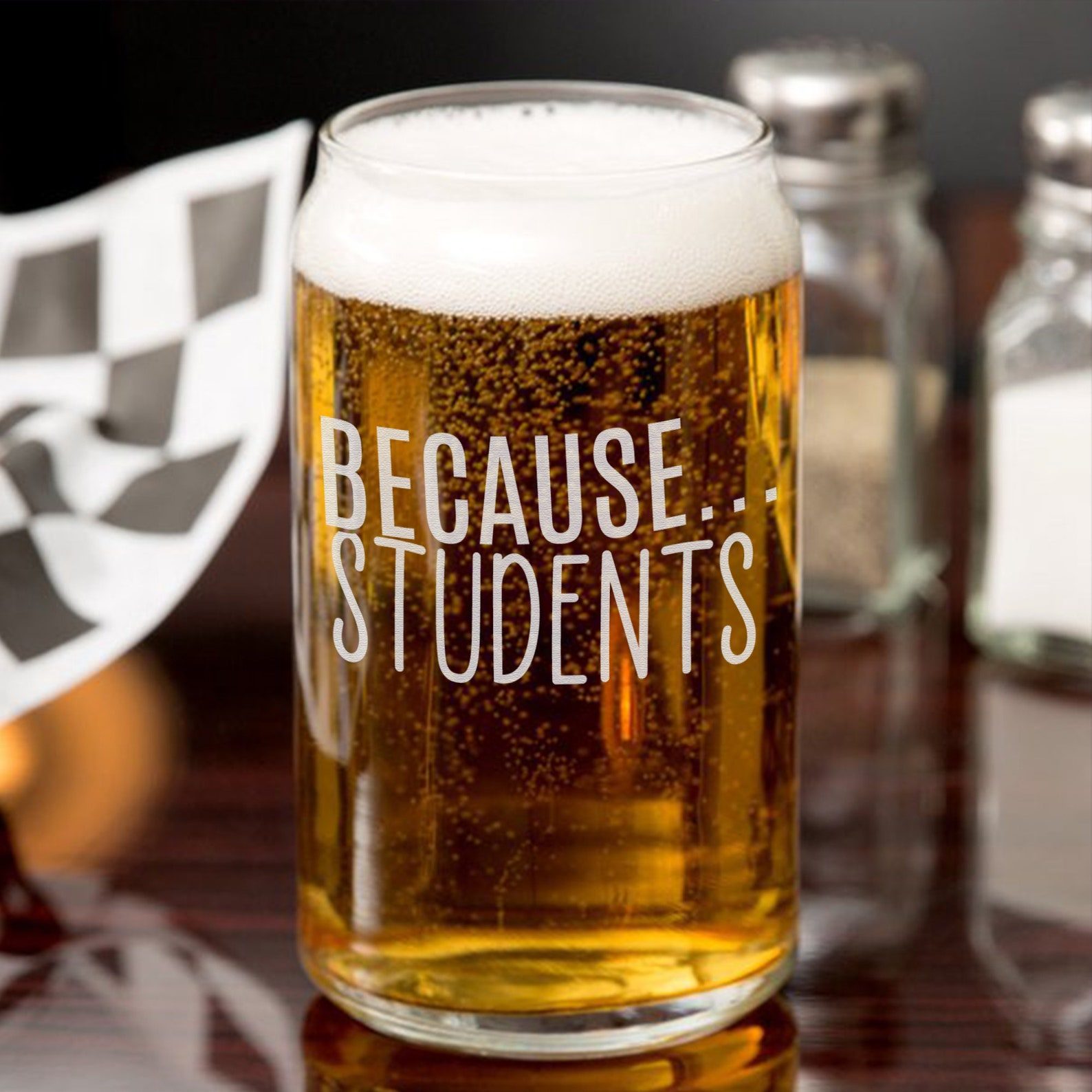Because Students Beer Glass Ecomm Via Etsy.com