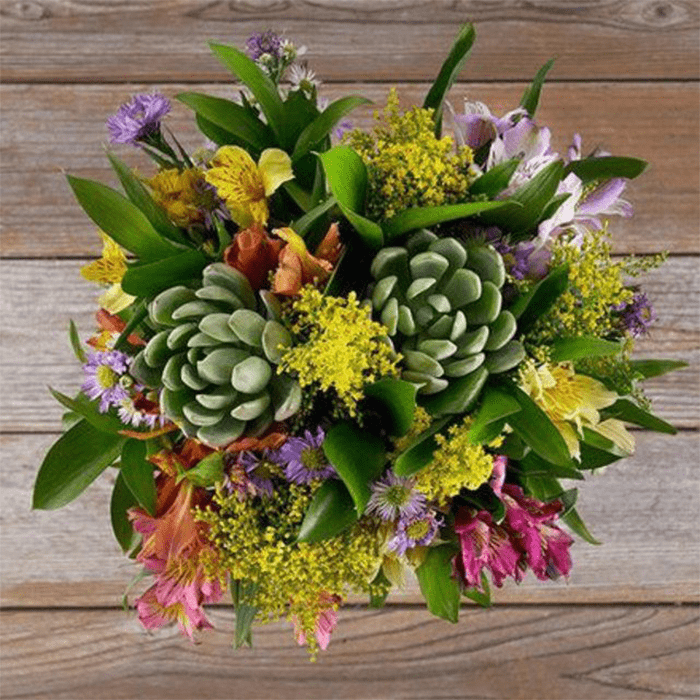 Mixed Alstroemeria And Succulent Bouquet Ecomm Via Bouqs 001
