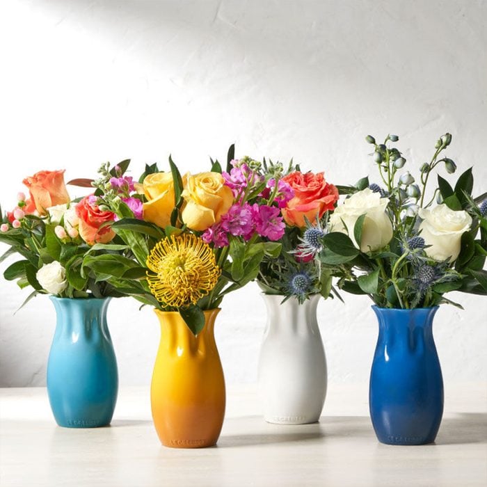 Enameled Flower Petal Vase