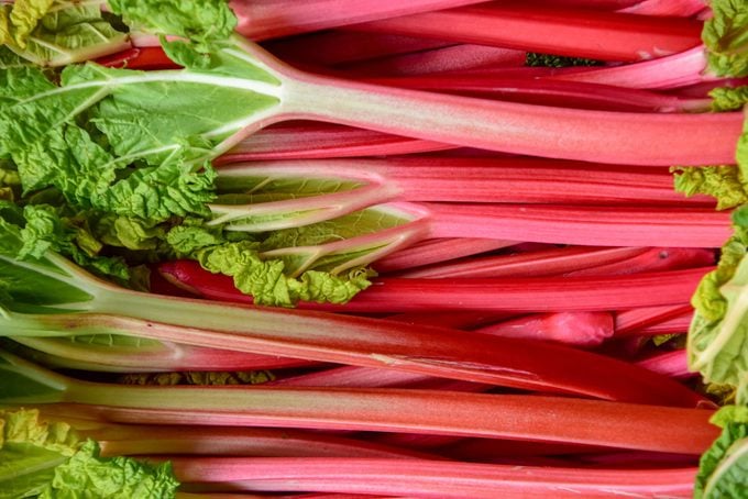 Rhubarb on sale at vegetables market