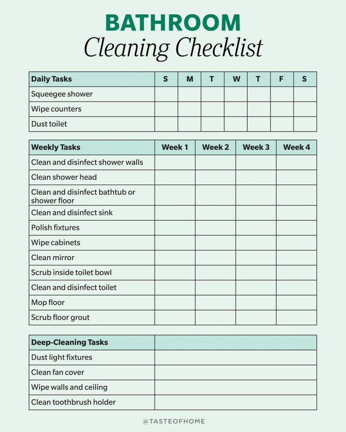 Bathroom Cleaning Checklist Graphic 02