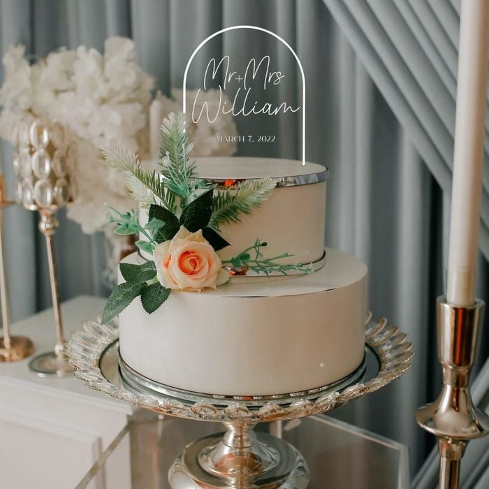 Personalized Acrylic Wedding Cake Topper