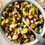 Air-Fryer Honey Brussels Sprouts with Ham