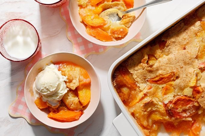 Taste Of Home's Iva's Peach Cobbler Recipe; Dessert