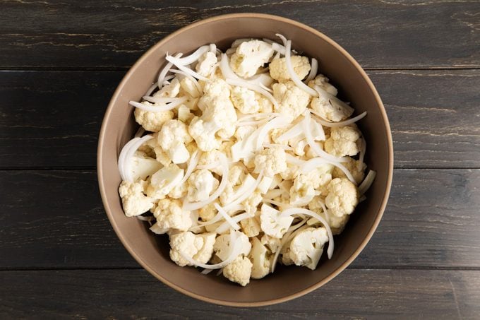 bowl of raw cauliflower