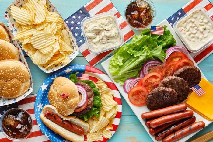 popular 4th of july foods on picnic table