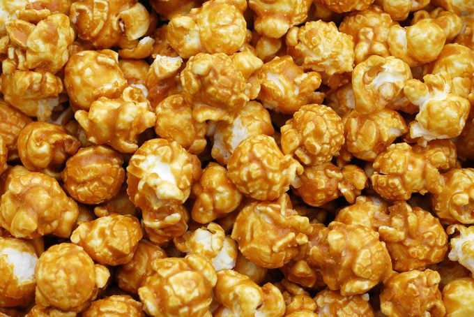close-up of caramel popcorn