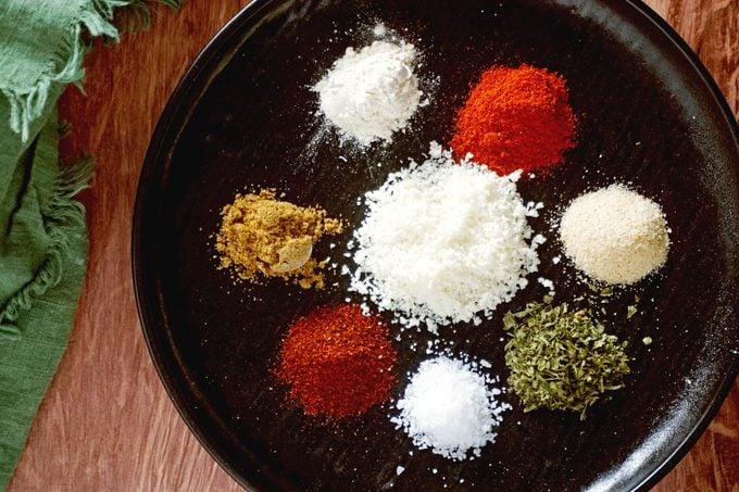 arranged spices on a plate