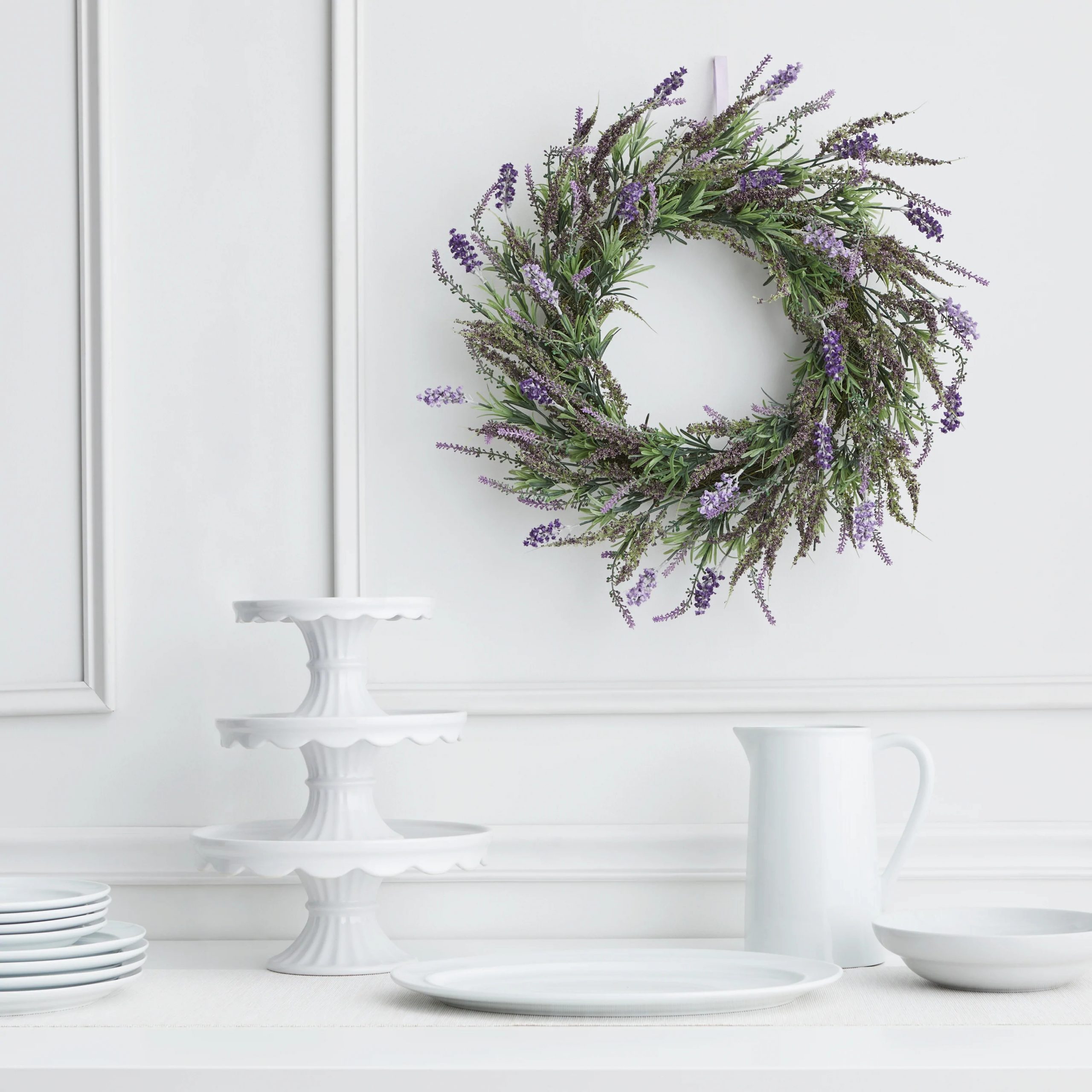 Faux Silk Lavender Twig Wreath Ecomm Via Martha.com