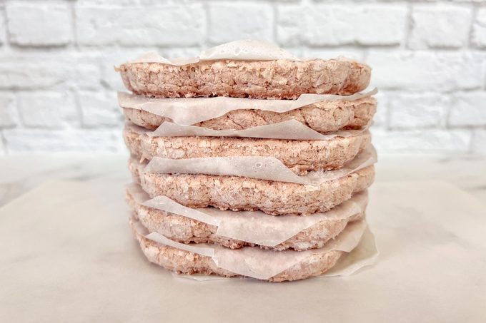 stack of Frozen Hamburgers