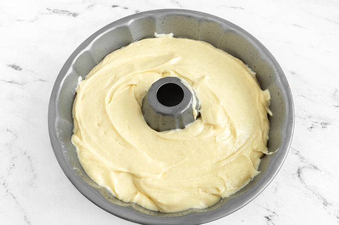 How To Make Cold Oven Pound Cake step 3 batter in bundt pan