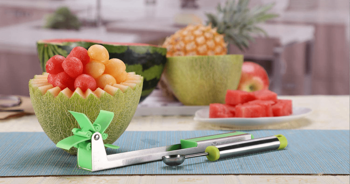 NEX Watermelon Slicer Fruit Cutter, Kitchen Gadgets, Melon Slicer