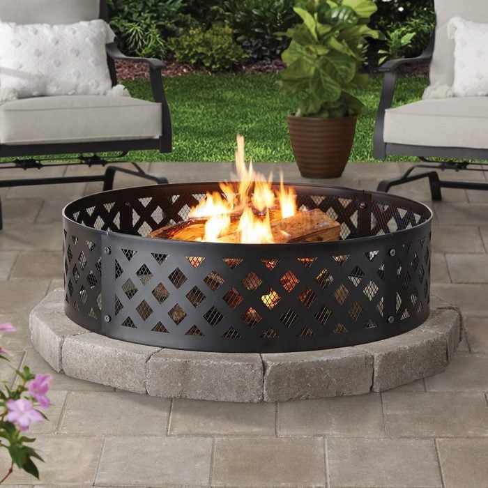 36 Inch Round Metal And Steel Fire Ring