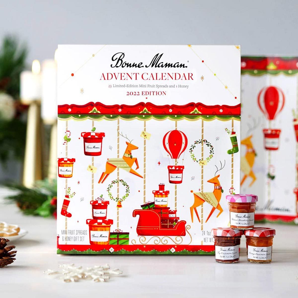 Bonne Maman 2022 Limited Edition Advent Calendar 23 Mini Fruit Spreads And 1 Honey