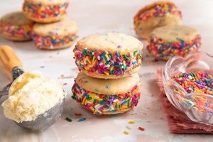 How to Make a Sprinkle-Covered Birthday Cake Ice Cream Sandwich