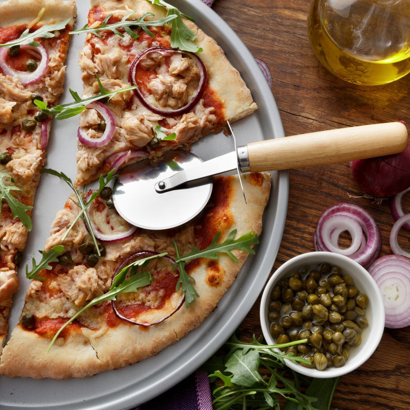 Italian Food: Tuna Pizza Still Life