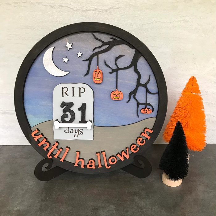 Halloween Countdown Wood Halloween Calendar