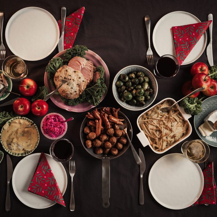 Typical swedish scandinavian christmas smörgåsbord food