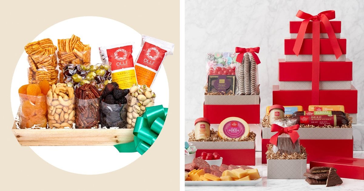 HAPPY HOLIDAYS Gift Basket | Chocolate Covered Pretzel Gift [4 Flavors]  Gourmet Holiday Gift | Same Day Delivery Items Prime for Christmas,  Holiday