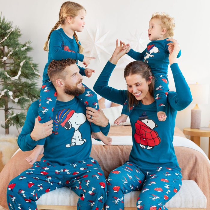 Christmas Flannel Two-piece Pajamas - Long Sleeves Button Down Coat and  Pants Set