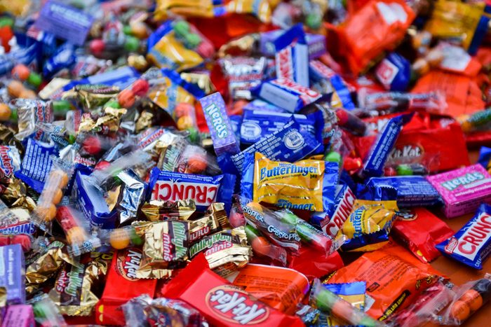 assortment of halloween candy
