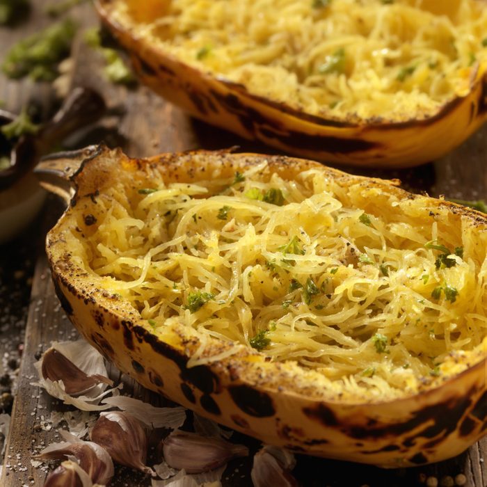 Roasted Spaghetti Squash with Garlic Herb Butter