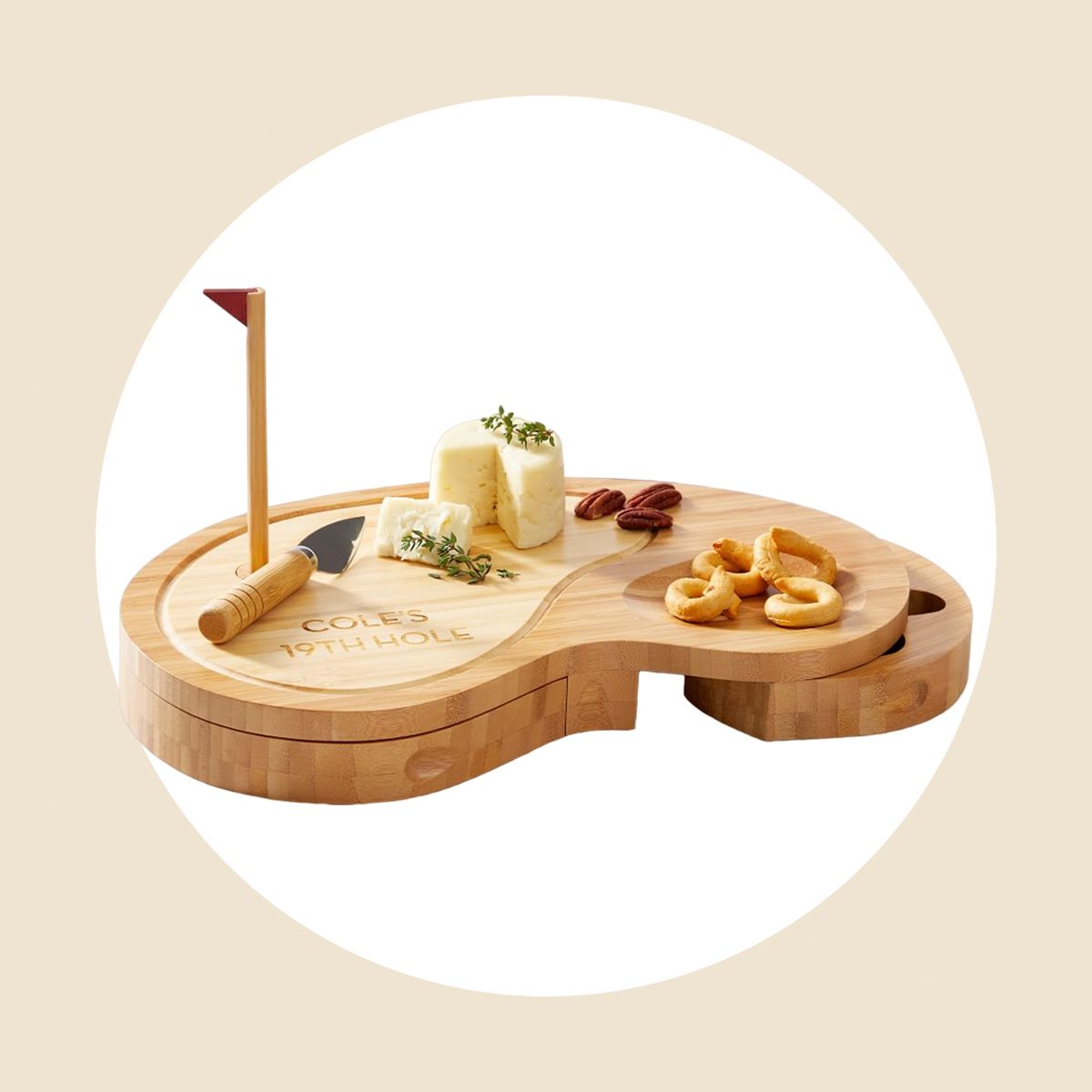 Golf Cheese Board And Knives Set