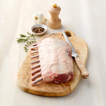 uncooked frenched rack of lamb