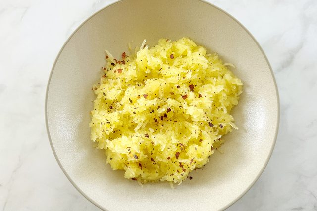 Slow cooker Spaghetti Squash In Serving Bowl