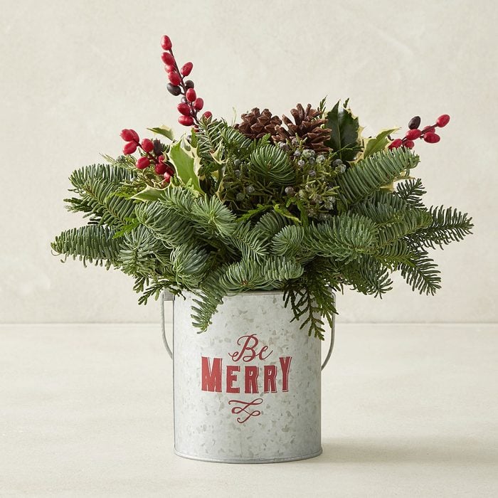 Holly And Evergreens Centerpiece