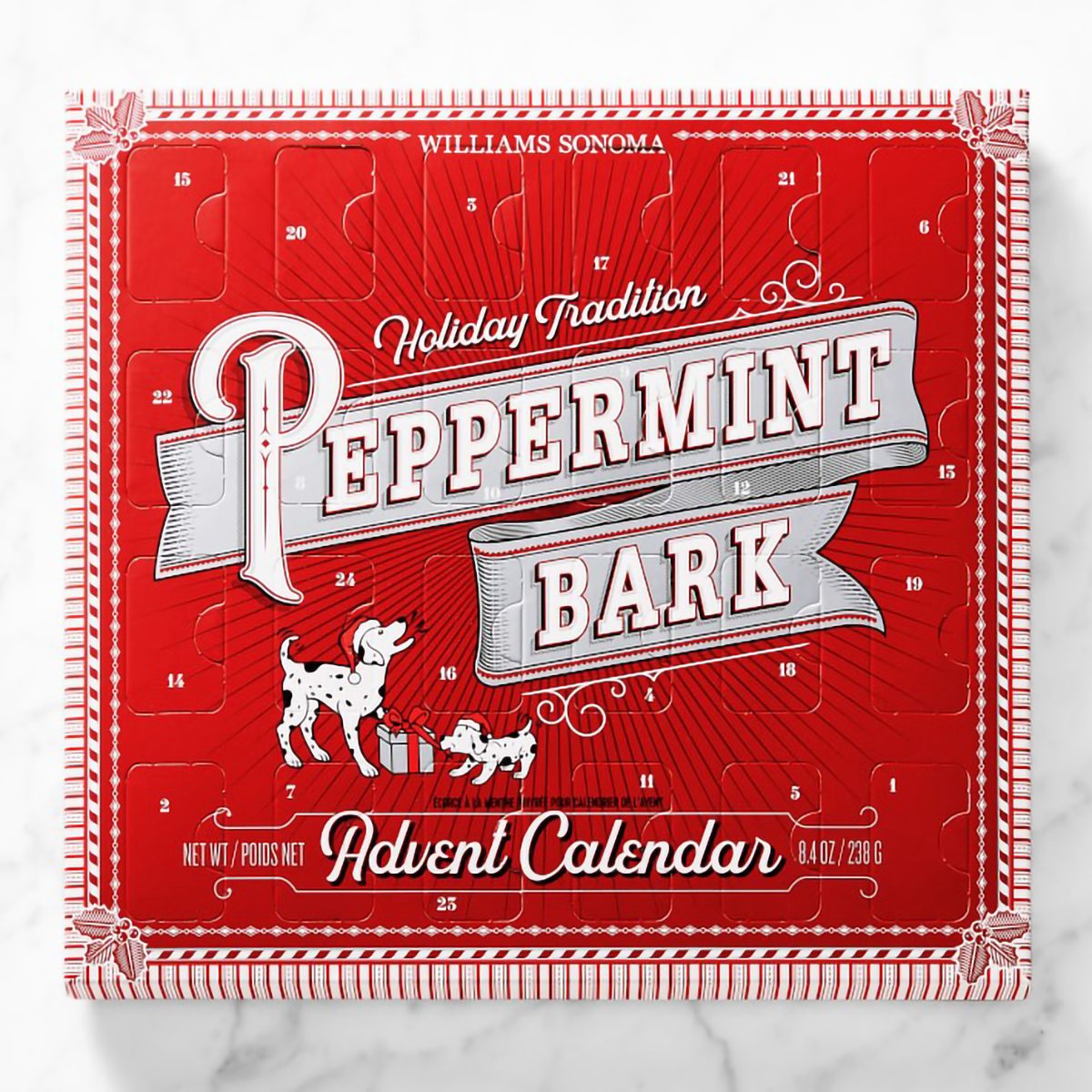 Williams Sonoma Peppermint Bark Chocolate Advent Calendar