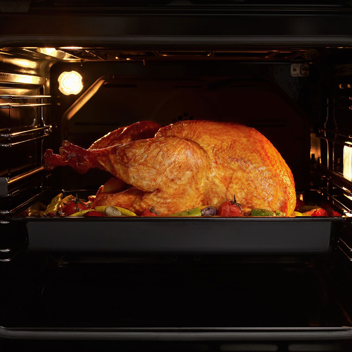 Turkey cooking in the oven