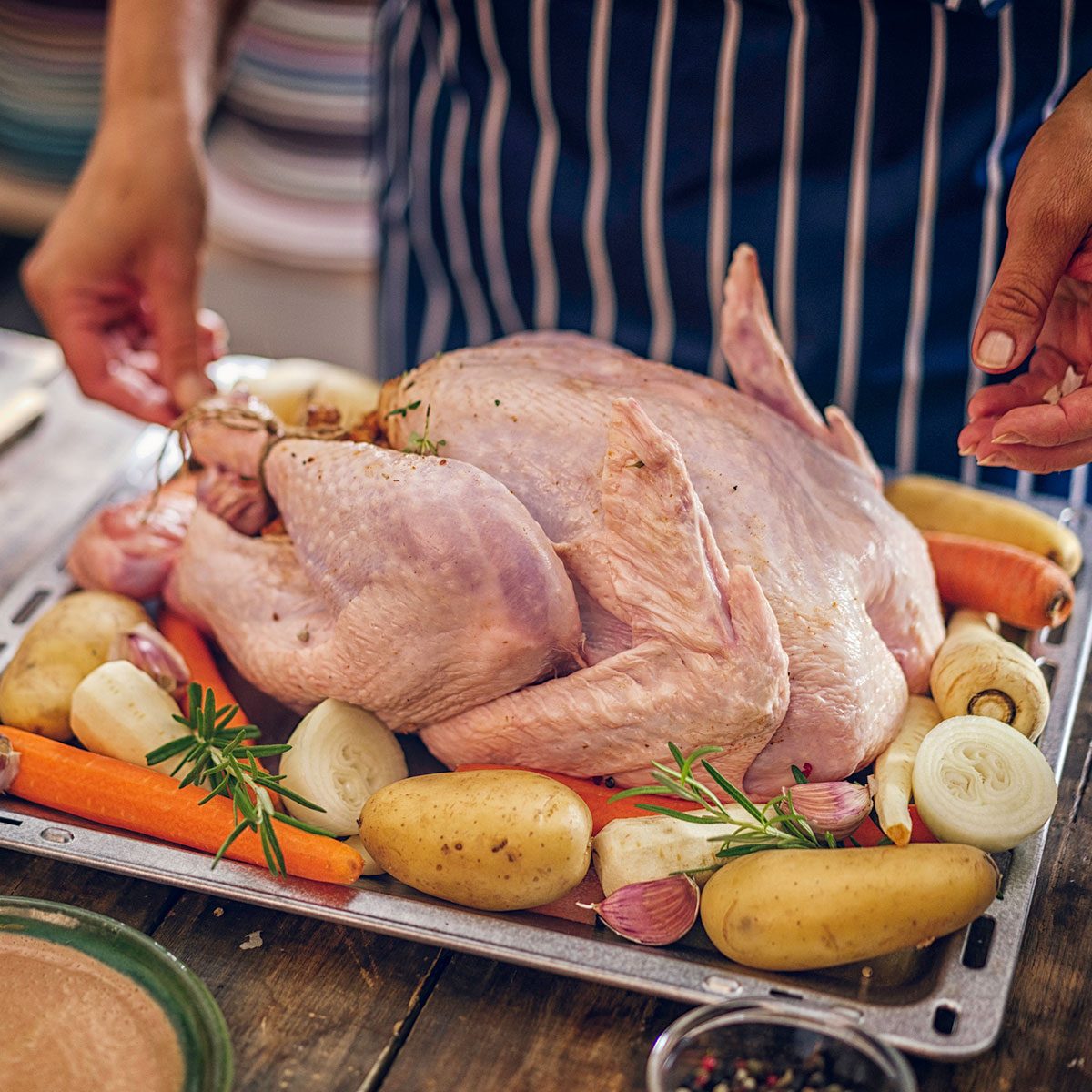 Preparing Turkey for feast
