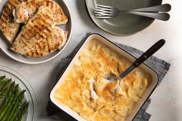 Asiago Tortelloni Alfredo with Grilled Chicken