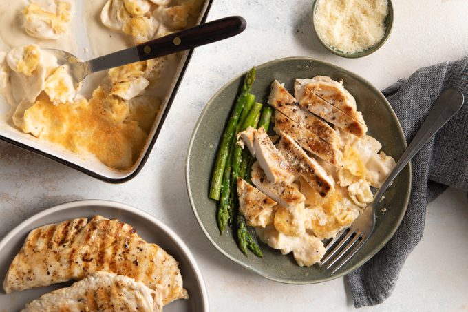 Asiago Tortelloni Alfredo with Grilled Chicken