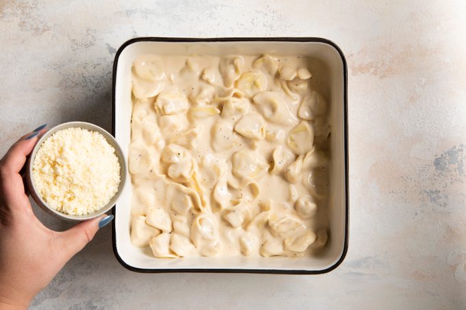 tortellini in baking dish