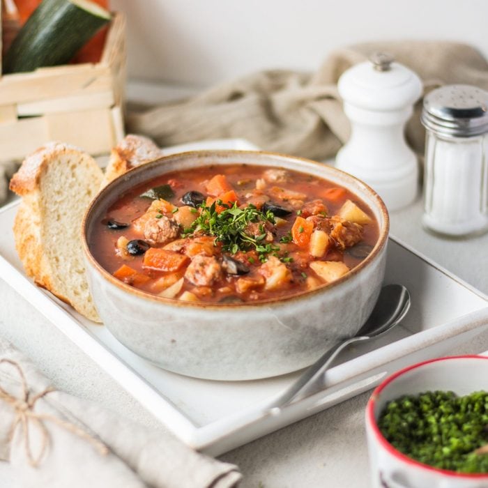 Traditional Italian Chicken Stew Soup Bowl